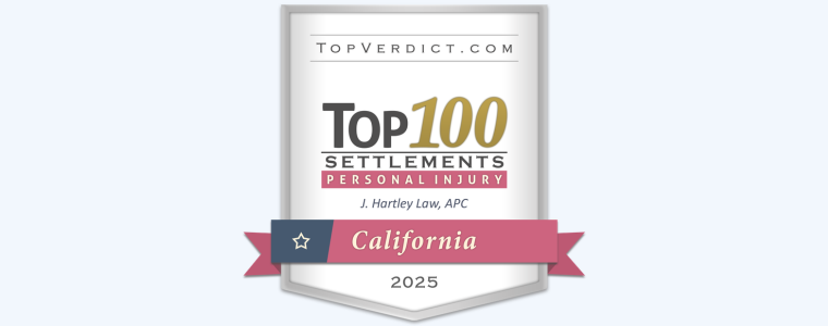 Top Verdict Top 100 Personal Injury Settlements in California Badge